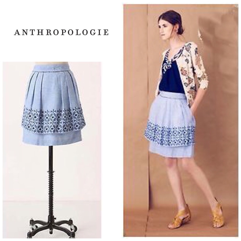 Anthropologie Alpine Dream skirt - chambray